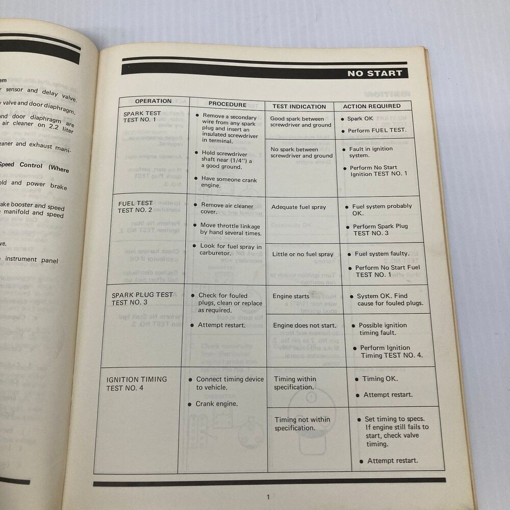 Chrysler Driveability Test Procedure Spec Guide 1982 - Picture 2 of 2